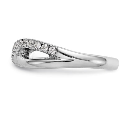 14K White Gold Real Diamond Band