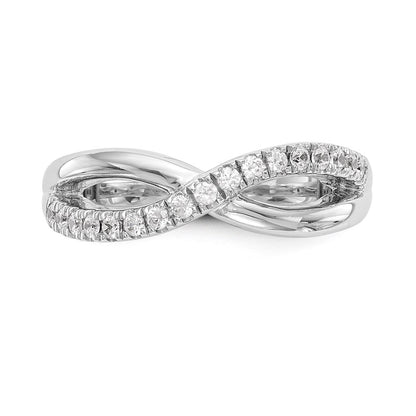 14K White Gold Real Diamond Band