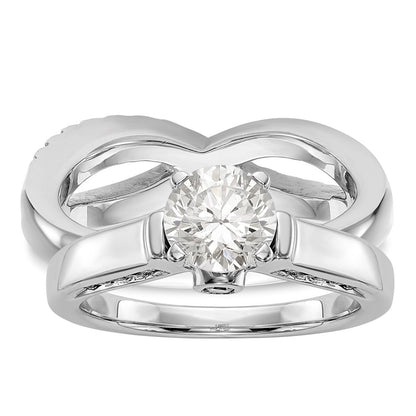 14K White Gold Real Diamond Band