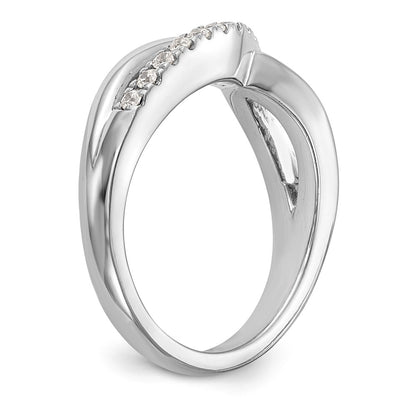 14K White Gold Real Diamond Band