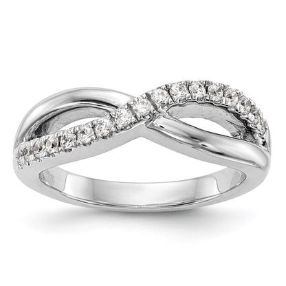 14K White Gold Real Diamond Band