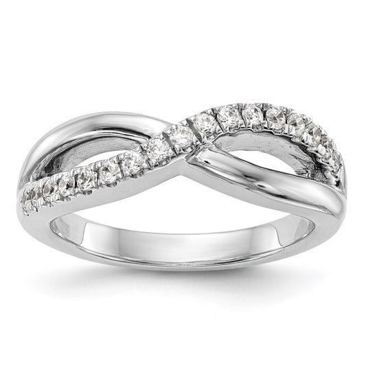 14K White Gold Real Diamond Band