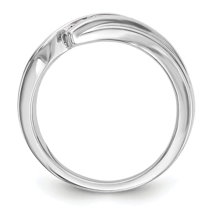 0.33ct. CZ Solid Real 14K White Gold 3-Stone Wedding Band Ring