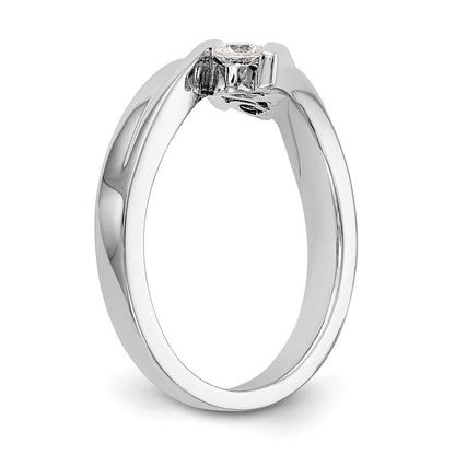 14K White Gold 3-Stone Real Diamond Band
