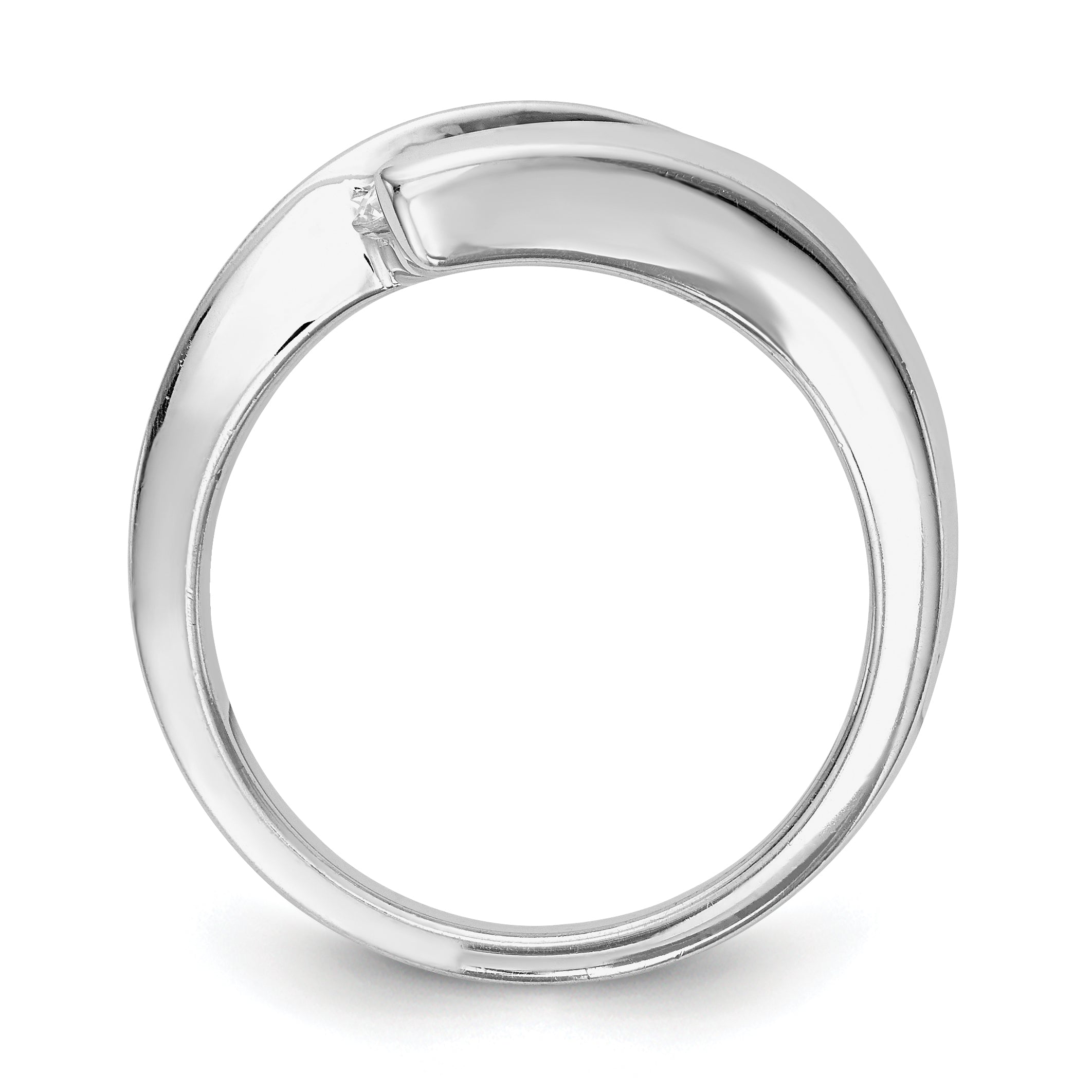 1.00ct. CZ Solid Real 14K White Gold 3-Stone Wedding Band Ring