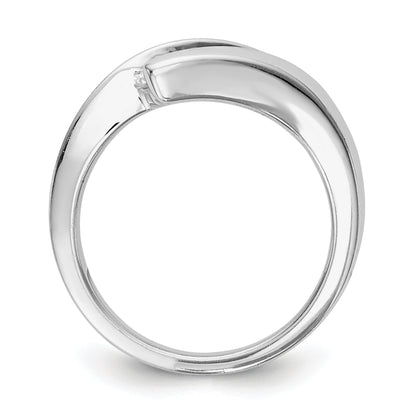 1.00ct. CZ Solid Real 14K White Gold 3-Stone Wedding Band Ring