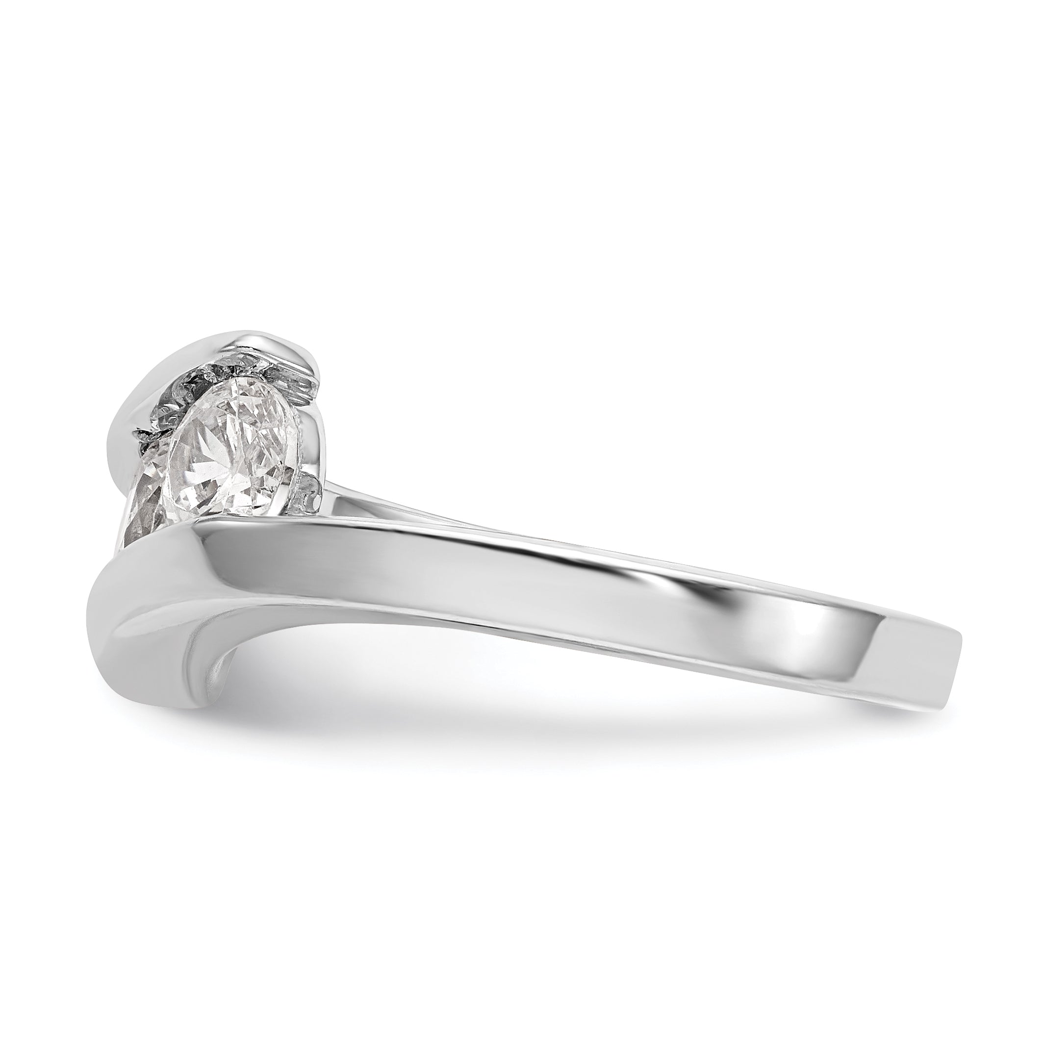 1.00ct. CZ Solid Real 14K White Gold 3-Stone Wedding Band Ring