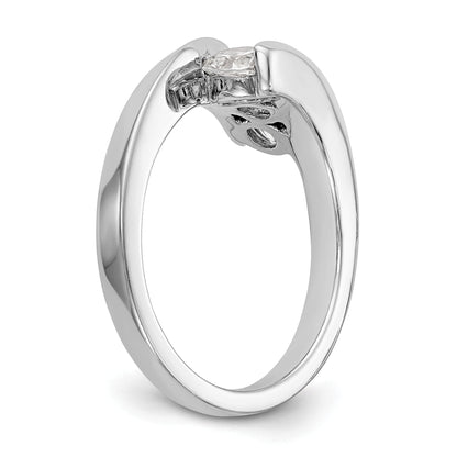 1.00ct. CZ Solid Real 14K White Gold 3-Stone Wedding Band Ring