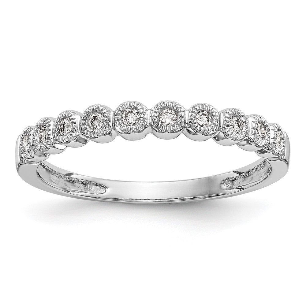 14K White Gold Real Diamond Band
