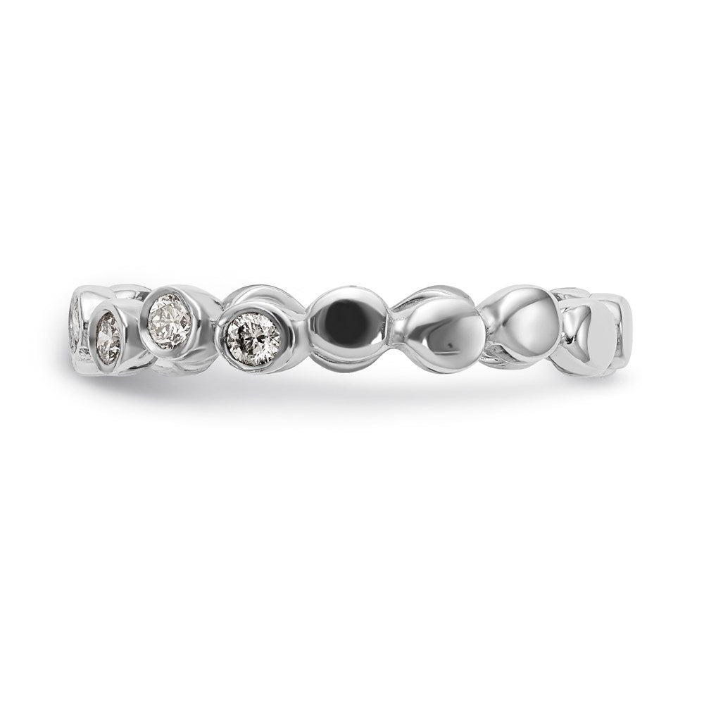 14k White Gold Diamond Band