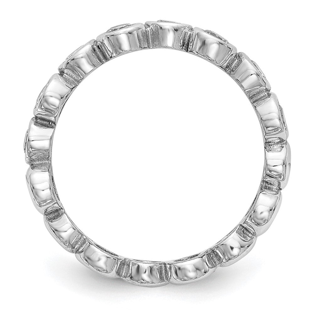 14k White Gold Diamond Band