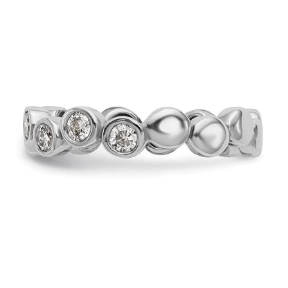 14k White Gold Diamond Band