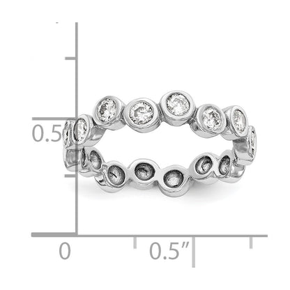 14K White Gold Real Diamond Band