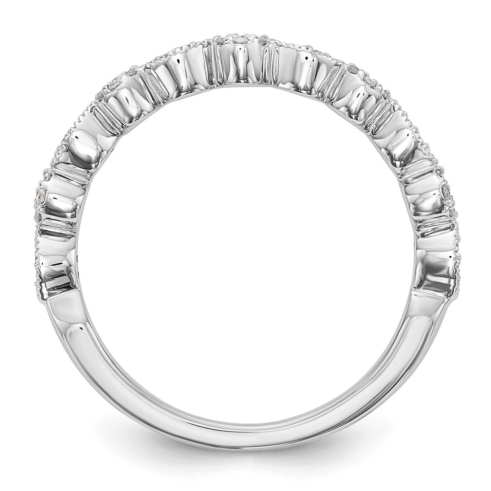14K White Gold Real Diamond Band