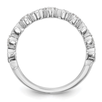 14K White Gold Real Diamond Band