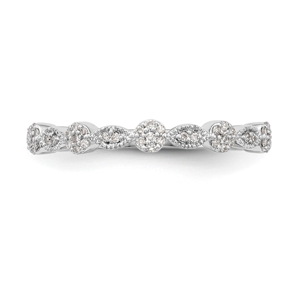 14K White Gold Real Diamond Band