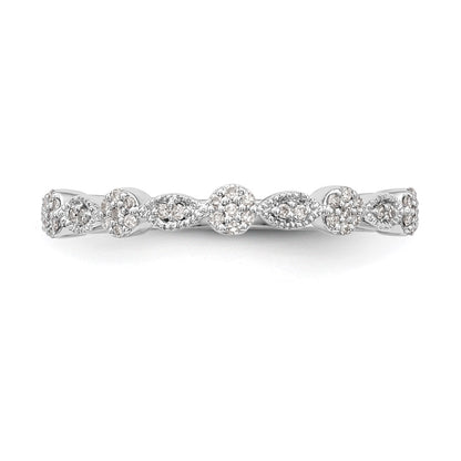 14K White Gold Real Diamond Band