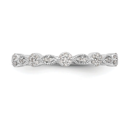 0.15ct. CZ Solid Real 14K White Gold Wedding Band Ring