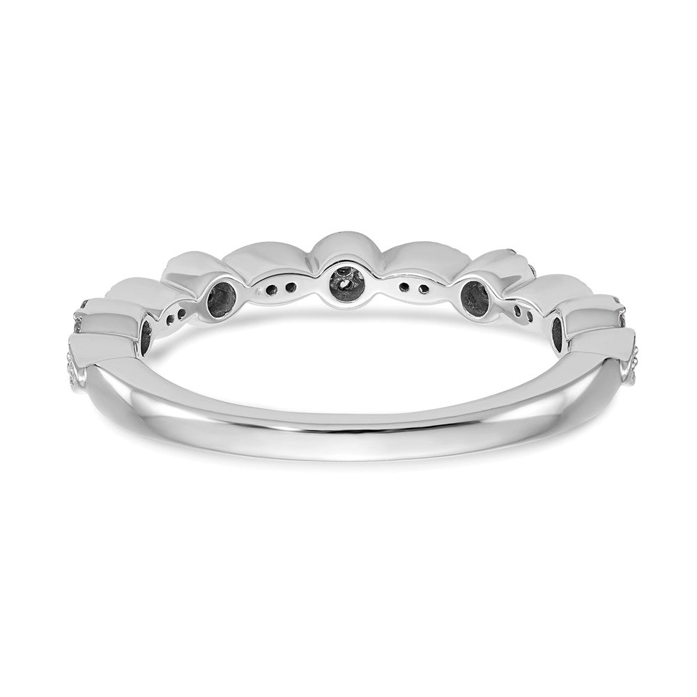 14K White Gold Real Diamond Band