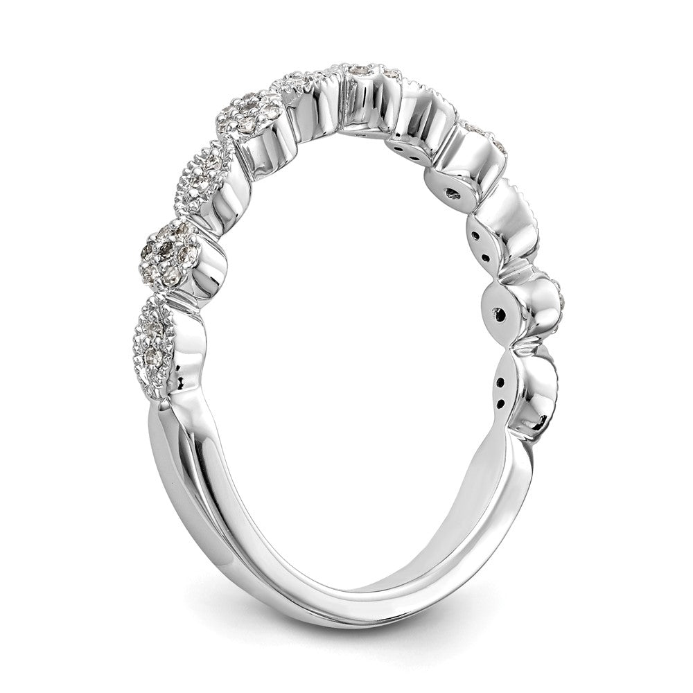 14K White Gold Real Diamond Band