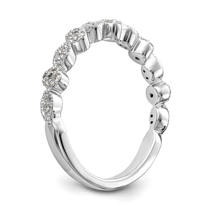 14K White Gold Real Diamond Band