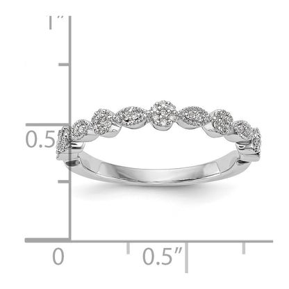 14K White Gold Real Diamond Band