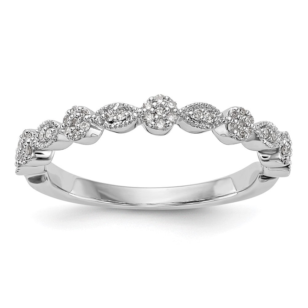 14K White Gold Real Diamond Band