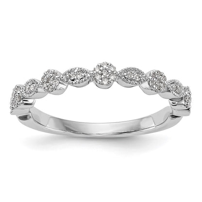 14K White Gold Real Diamond Band