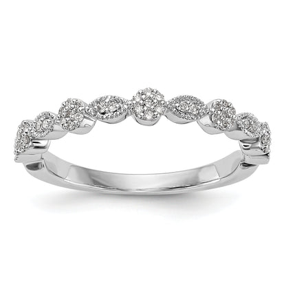 0.15ct. CZ Solid Real 14K White Gold Wedding Band Ring