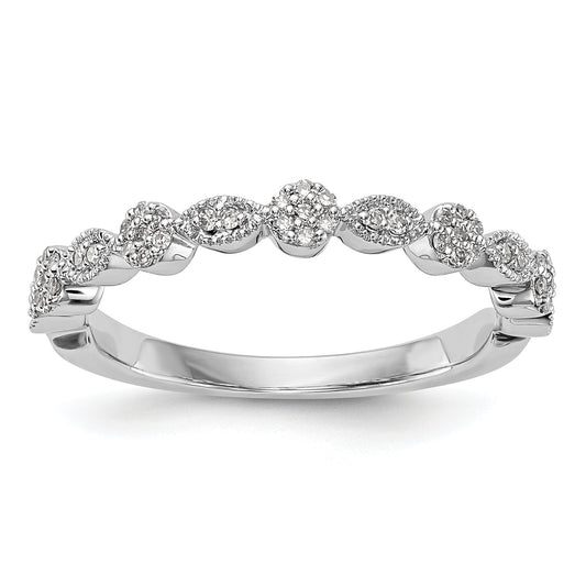 0.15ct. CZ Solid Real 14K White Gold Wedding Band Ring