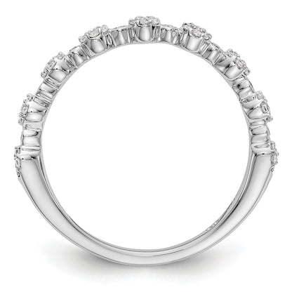 0.24ct. CZ Solid Real 14K White Gold Wedding Band Ring