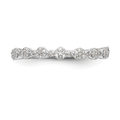 0.24ct. CZ Solid Real 14K White Gold Wedding Band Ring