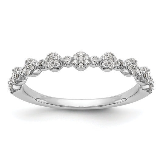 0.24ct. CZ Solid Real 14K White Gold Wedding Band Ring