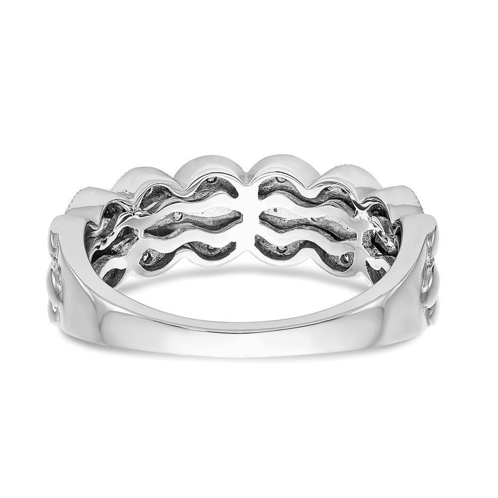 14K White Gold Real Diamond Band