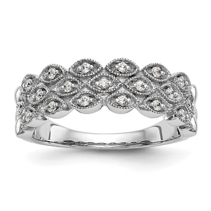 14K White Gold Real Diamond Band