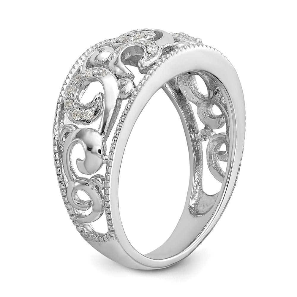 0.15ct. CZ Solid Real 14K White Gold Wedding Band Ring