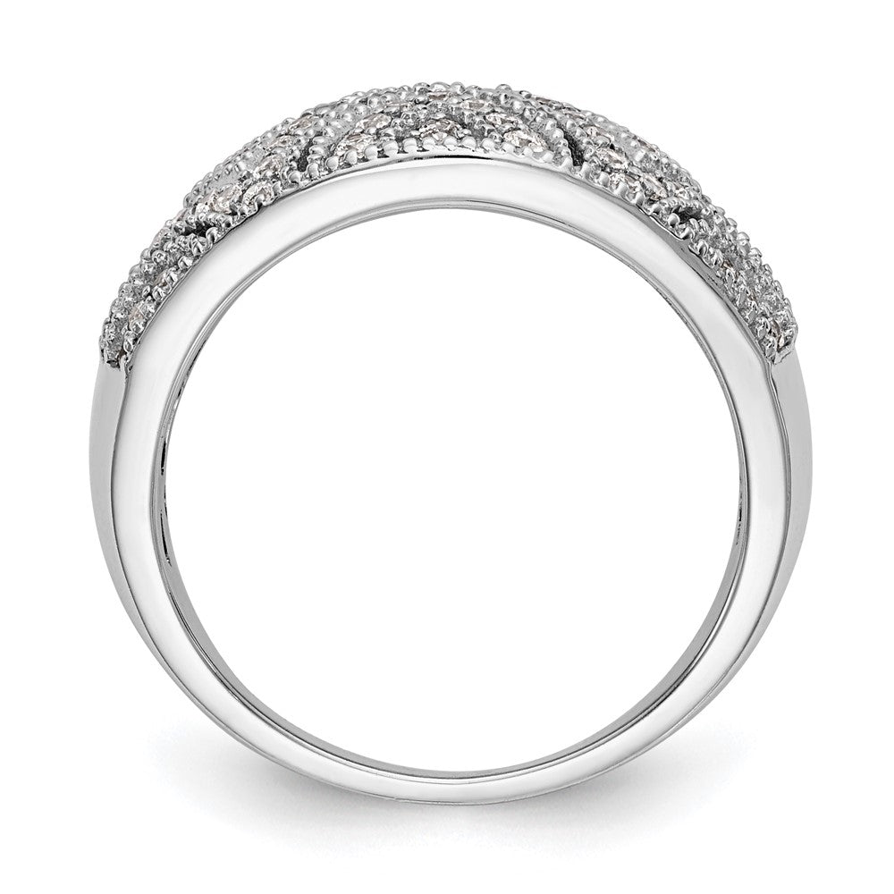 14K White Gold Real Diamond Band