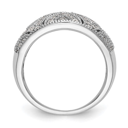 14K White Gold Real Diamond Band