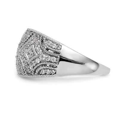 14K White Gold Real Diamond Band