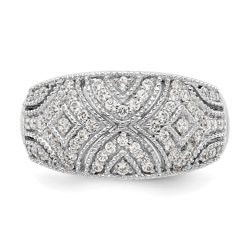 14K White Gold Real Diamond Band