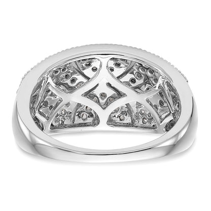 14K White Gold Real Diamond Band
