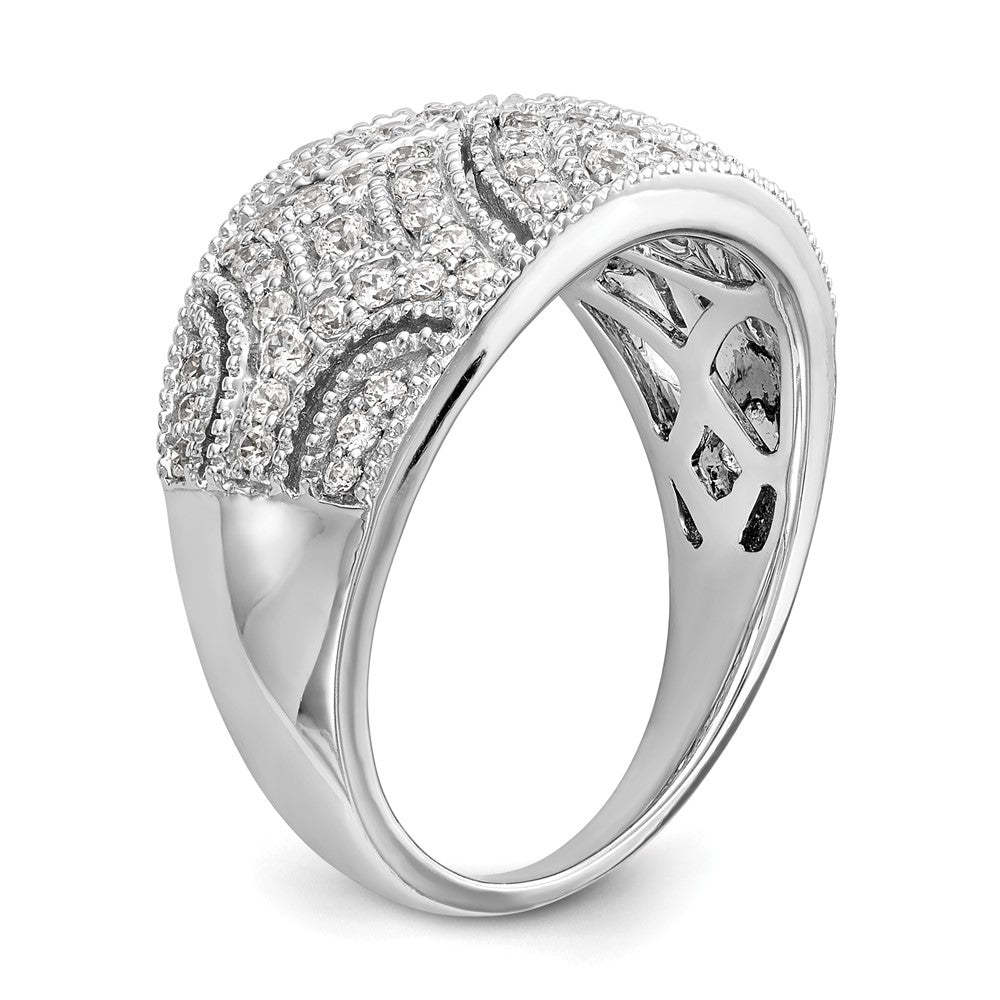 14K White Gold Real Diamond Band