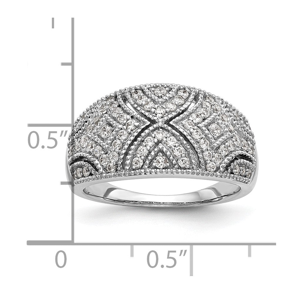 14K White Gold Real Diamond Band