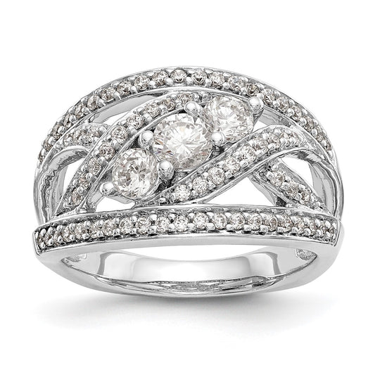 14K White Gold Real Diamond Band