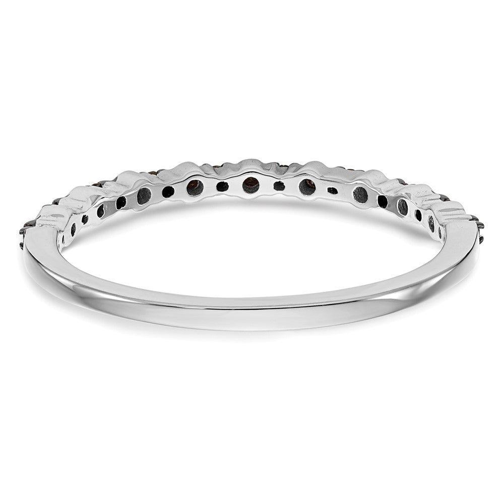 14K White Gold Black Real Diamond Band