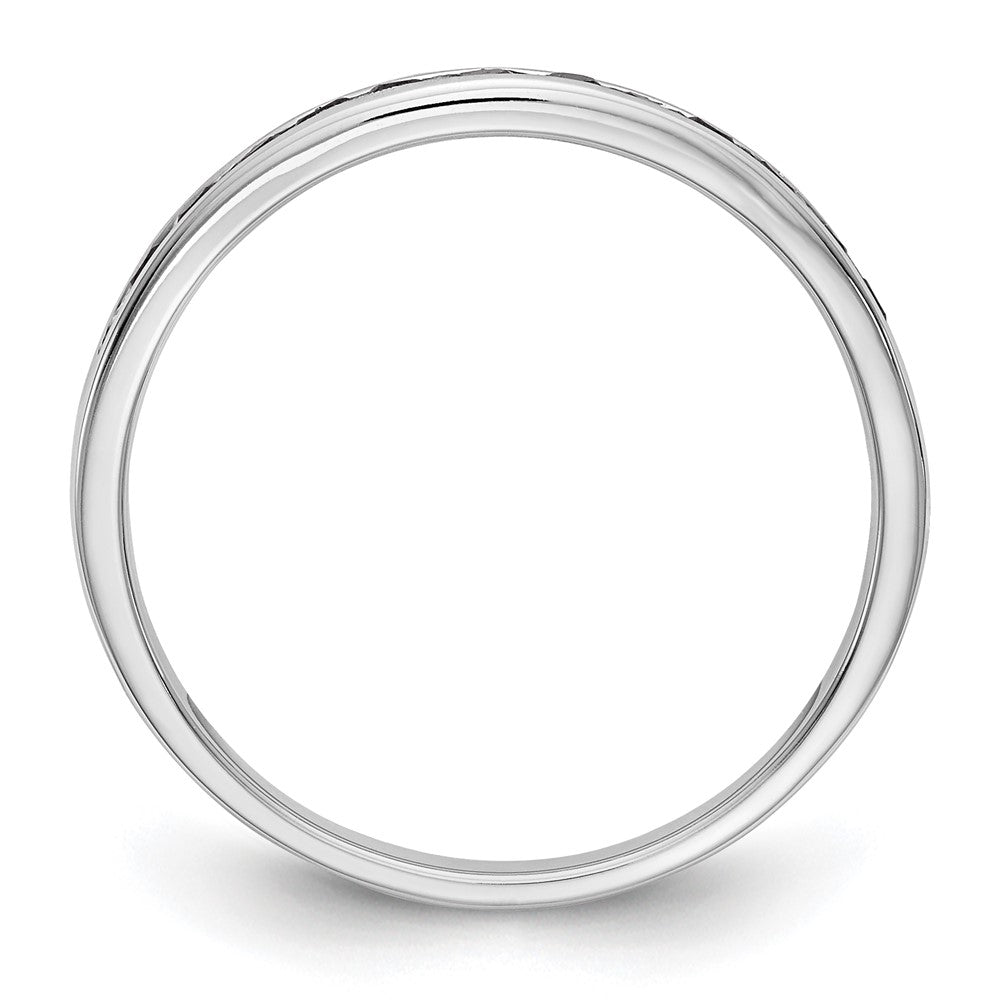 14K White Gold Black Real Diamond Band