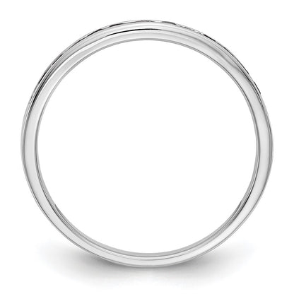 14K White Gold Black Real Diamond Band