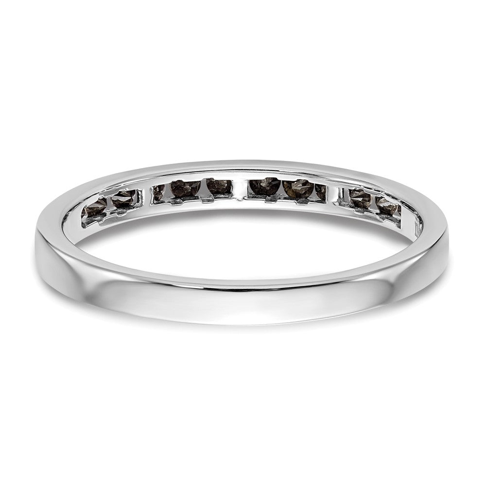 14K White Gold Black Real Diamond Band
