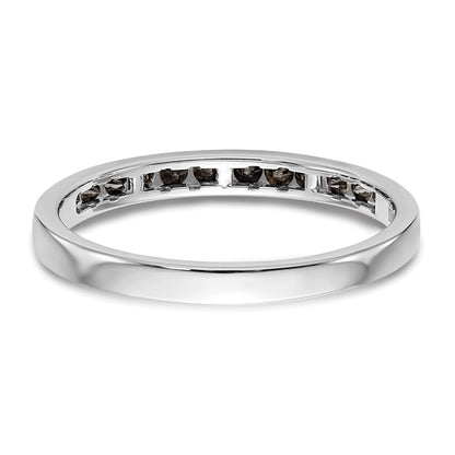 14K White Gold Black Real Diamond Band