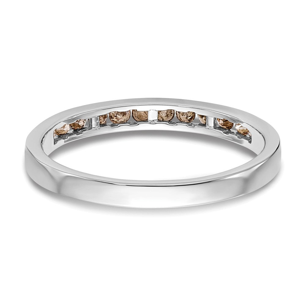 14k White Gold Champagne Real Diamond Band